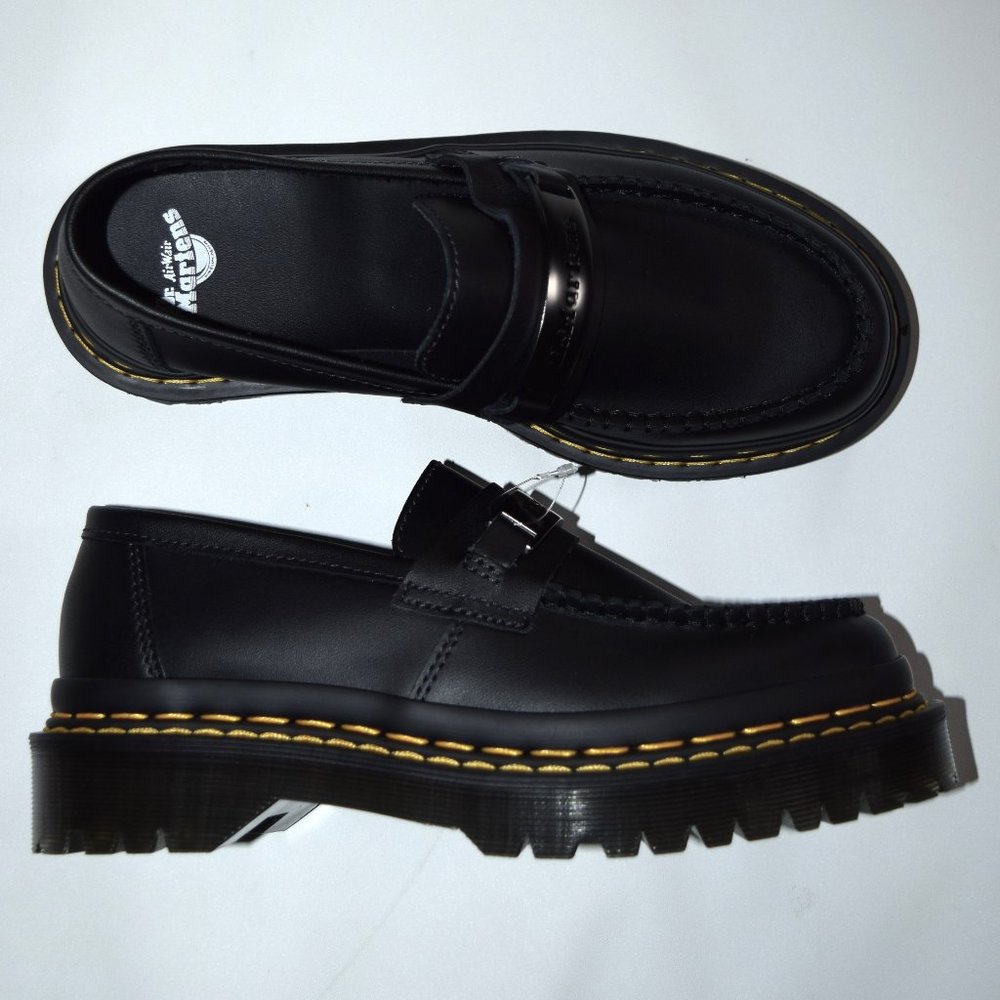 DR. MARTENS Penton Bex Black Leather Shoes FITs: Womens:10 Mens:9 NEW